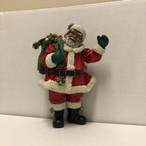 Midwest Importers VG Black Santa Claus  bag of presents 10" tall red + white